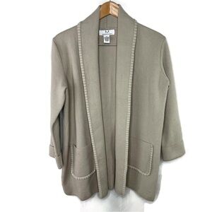 Magaschoni Light Cream Open Cardigan Beautiful Heavier Weight Viscose Blend M